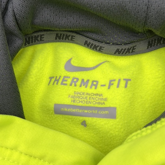Boys Nike Neon Sweatshirt Hoodie - Picture 2 of 4